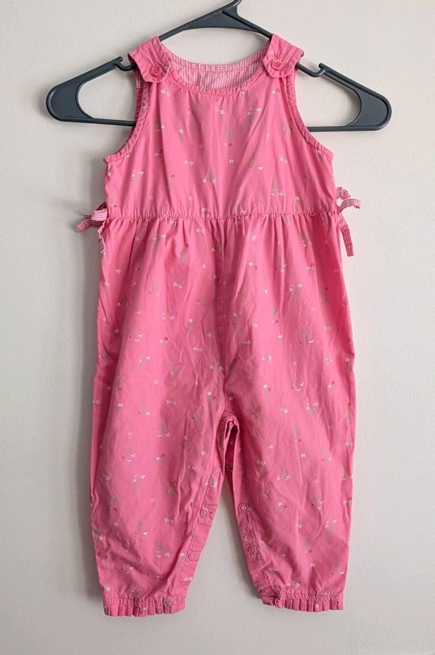 Vintage 2000s McKids Girls Floral Pink Romper Mcdonalds Retro Y2K Cotton 2T